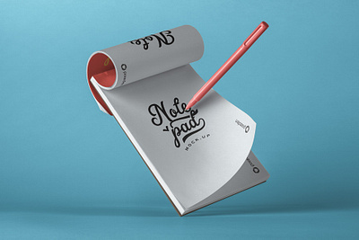 Free Notepad PSD Mockup with Pencil design free mockup freebie freebies mockup mockup design mockup psd mockups psd