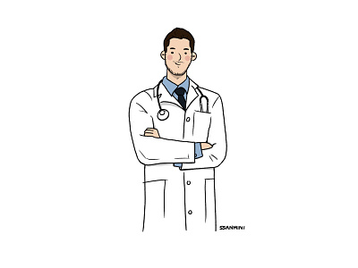 Dr. boy character design doctor drawing illust illustration man