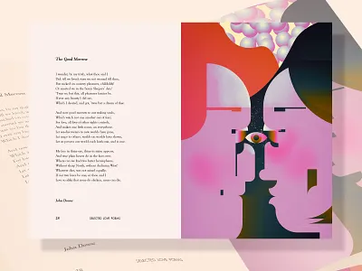 The Good Morrow - love poems illustrated bauhaus color digital geometric graphic design illustration love poems illustrated people portrait poster retro vector wflemming