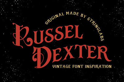 Russel Dexter - Retro Vintage Font 80s bold calligraphy classic cursive decorative display gothic groovy handlettering lettering retro sporty typeface vintage