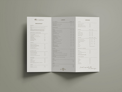 Grove Cafe Menu design menu takeout