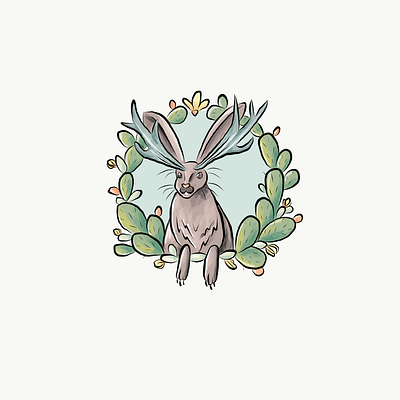 Jackalope! art digital art digitalart doodle illustration sketch vector