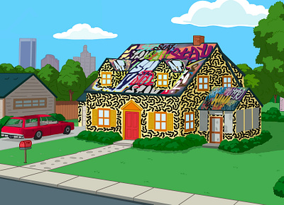 STAY AT HOME design designer family guy freelance graphic designer griffin home illustration london stayathome united kingdom vector