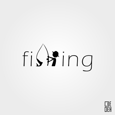 Fishing design fishing flat minimal art typography vector wordmark wordplay