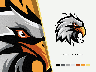 THE EAGLE animals branding character design eagle eagle logo esport flat design gaming logo icon illustrations logo mascot minimal sport type ui vector