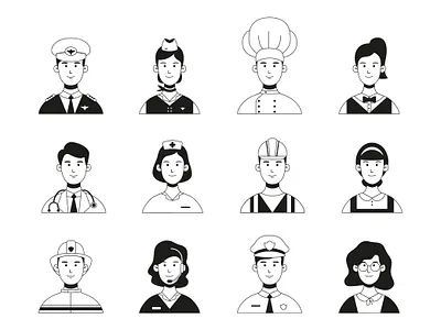 Free Hand Drawn Professional Avatar Collection avatar avatar design builders business chef design doctor fireman free download free resources hand drawn illustration jobs modern nurse pilot policeman professional teacher vector
