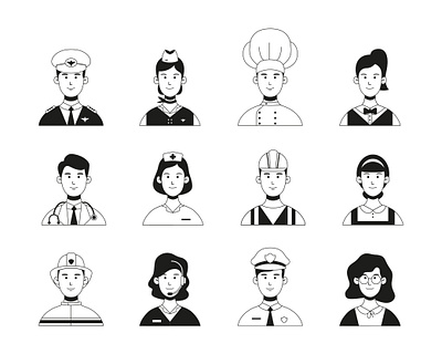 Free Hand Drawn Professional Avatar Collection avatar avatar design builders business chef design doctor fireman free download free resources hand drawn illustration jobs modern nurse pilot policeman professional teacher vector