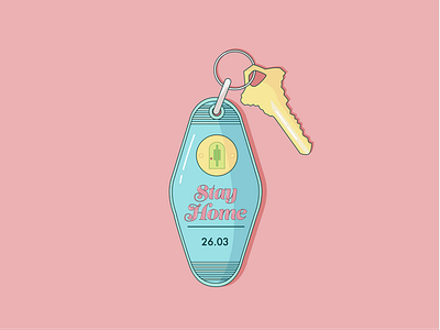 Stay Home Y'all covid19 illustration illustrator key key chain lockdown motel key quarantine stayhome