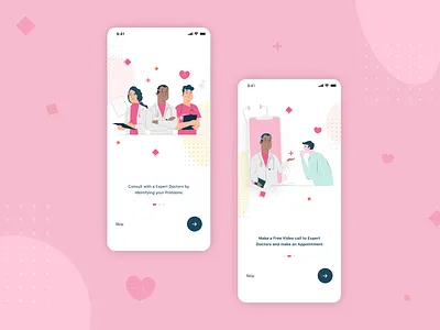 Doctor Consult App On-boarding 2020 branding design get started illustrator login mobile app mobile app design onboarding onboarding screen onboarding ui product design sign in sign up ui uidesign ux vector