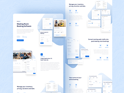 Meeting Room Booking Software - Case Study amenities app booking app calendar cards elements event form design hotel booking kajal kashyap meeting app meeting room online booking pricing page room booking saas landing page travel ui ux web design