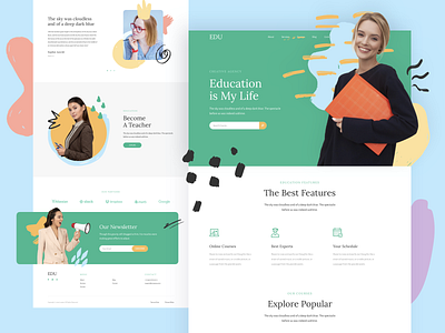 Education Responsive Landing Page design education figma landing page responsive sketch template ui ux xd