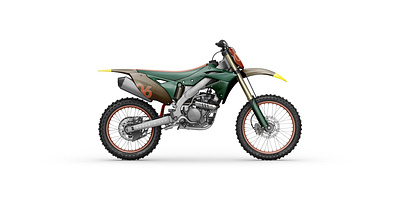 Dirt Bike for Designers 3d 6 branding design designer dirt bike dirtbike earthy flat green inspiration motorcycle motorcycles motorsport reduced sleek sports typography