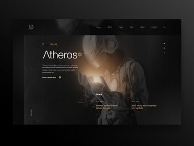 Atheros - concept design astronaut creative image image editing landing page music photoshop retouch ui uidesign user interface web web app