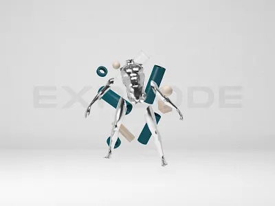 Explode 3d abstract animation art branding c4d character cinema 4d design illustration layout lightning physics platform render textures typogaphy ui