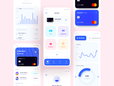 Budget Saver Mobile App banking credit card dashboard fintech graphic mobile report ui