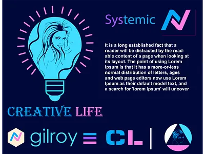 Creative life creative current design logo multi latent multi latent talent
