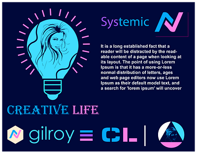 Creative life creative current design logo multi latent multi latent talent