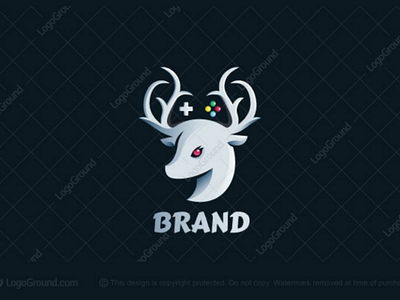 Deer Games Logo for sale antelopes beautiful console controller deer deers gameboy gamer logo games joystick logos playstation