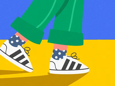 Walking character concept illustration