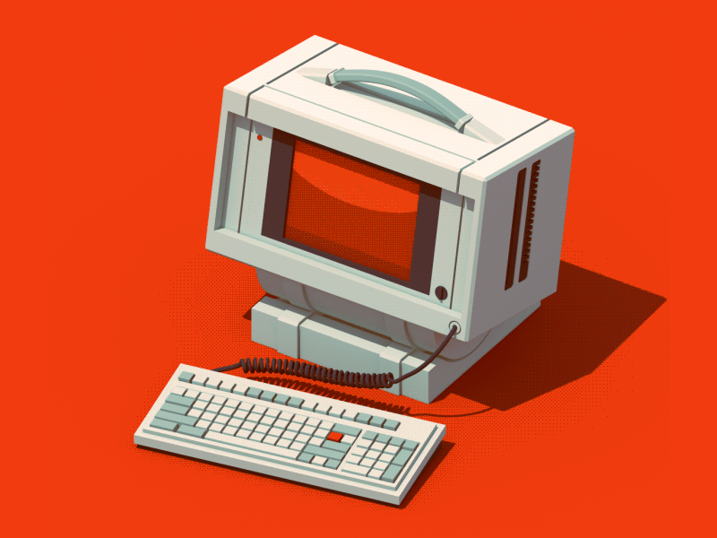 Compaq Portable III 3d 90s animation c4d computer illustration pc retro tech