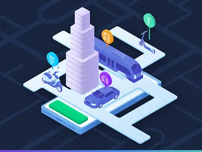 Vooom - Illustration branding clean illustration illustrator isometric vectors