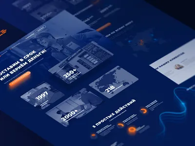 Courier Service Express logistics dark ui design landing page ui web