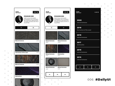 DailyUI • #006. User Profile appdesign branding daily 100 challenge daily ui dark app dark mode dark theme dark ui data design illustration photographer portfolio ui uiux ux vector web вектор