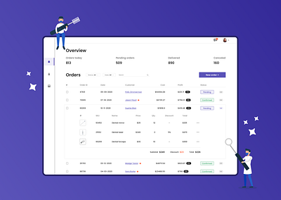 Dental CRM/ERP system crm dashboard dental clinic design erp software