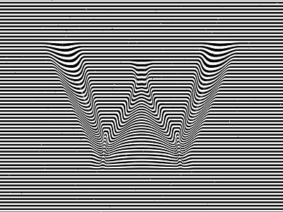 Letter W, 36daysoftype 2020 36days 36daysoftype 36daysoftype w 36daysoftype07 abstract geometry black white geometric abstraction geometrical type graphic design hypnotic kinetic typography letter w op art opart optical illusion striped lines trippy visual effect