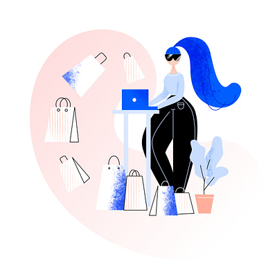 Shopping 2020 ecommerce ecommerce illustration ecommerce shop online shop online store shop shopping shopping bag vector vectorart women