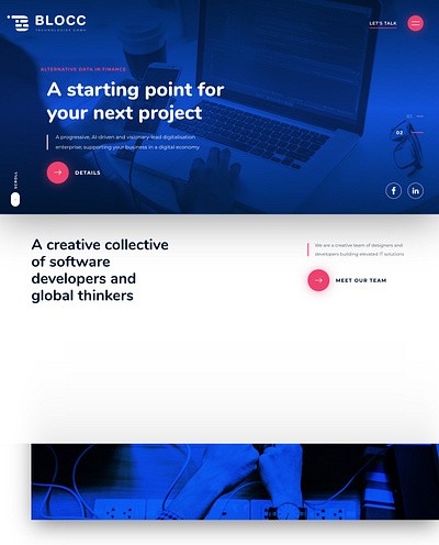 Blocc Technologies GmbH hero it parallax solutions typography ui design ux uxui