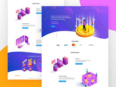 WebCrypt - landing page bitcon blockchain coin crypto crypto website cryptocurrency finance illustration interface landing page minimal portfolio portfolio website uiux ux webdesign white