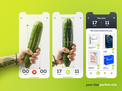 Perfect size | condoms selection app app augmented reality bhsad color condoms creative iambritankastudent mad6 mad666 mobile sex shop shopping app ui ui design ux