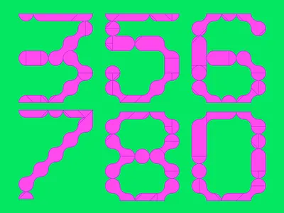 Numbers 2d circle comptuer design digital flat geometry graphic green illustration line math minimal number numbers pattern payment pink shape vector