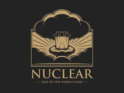 World Ends Films Logo Template armageddon biohazard brand identity branding cloud dangerous devastation explosion films freelance logo designer logo design logo template movie natural catastrophe negative space logo nuclear bomb post apocalyptic stock logo vector war