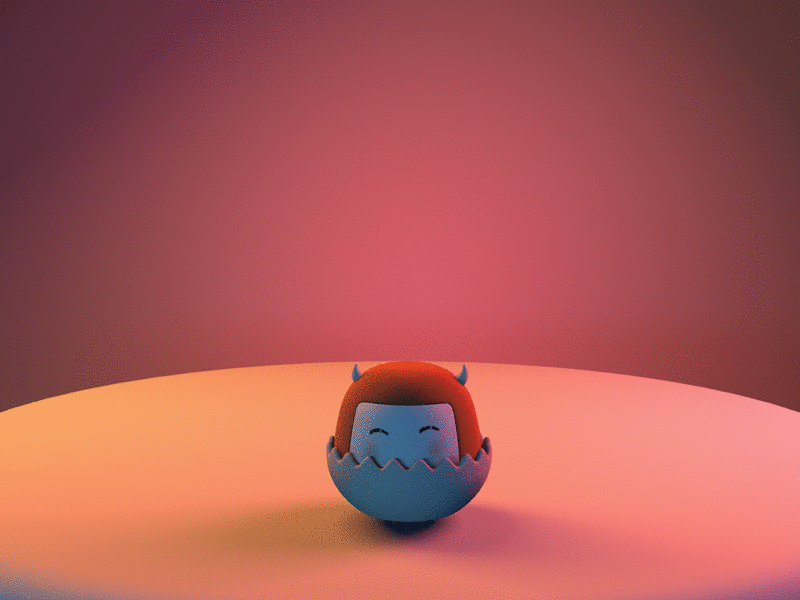 A cute monster animated gif c4d design