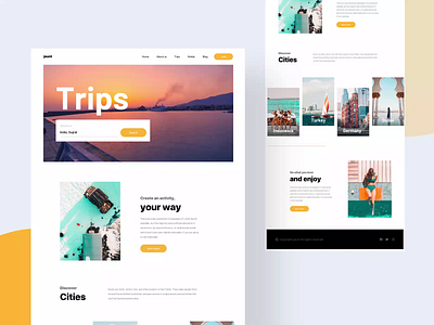 Travel agecy visual experiement 2020 agency book bootstrap brand cities framework header landing page minimal travel travelling trend trips video website