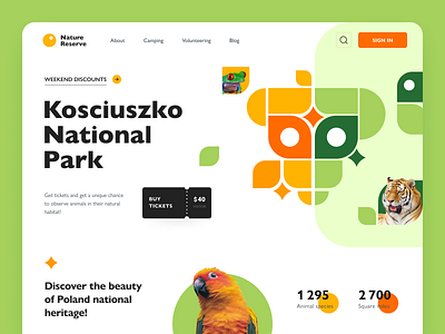 Nature Reserve Website animals business colourful design entrepreneur environment halo halo lab national heritage national park website nature pattern startup web design website