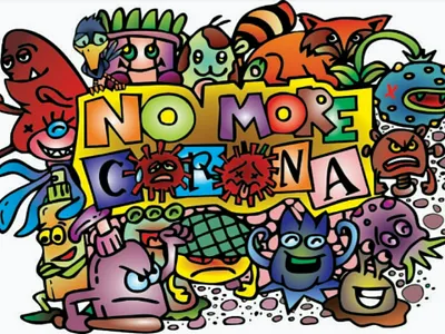 No more corona doodle art designer doodle drawing illustration illustrator