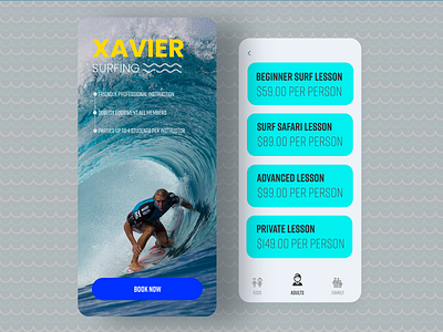 Sea surfing training mobile app adobe xd adobexd clean mobile app design sea surfing ui uiux user user experience user experience design user experience designer user experience prototype user experience ux user interface user interface design userinterface ux