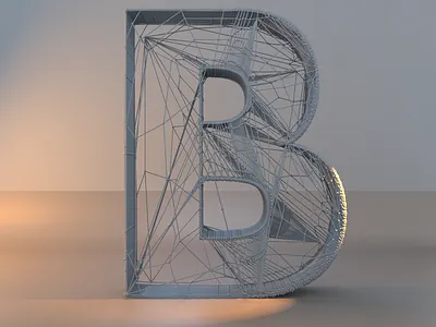 B - 007 36dayoftype 3d design illustration typography