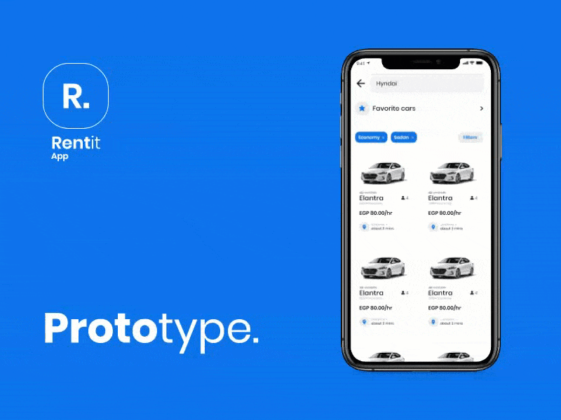 car rent app - prototype app art car car rent clean design flat ios mobile rent rental ui ux