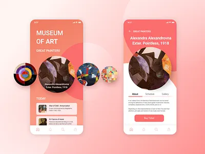 Museum App app basket cards ui catalog design digital list menu mobile museum ui