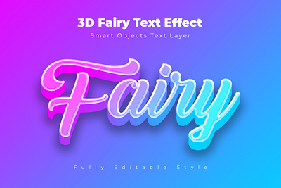 3D Fairy Text Effect 3d effect 3d text beauty design effect fairy illustration photoshop smart object template text text effect