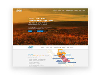 Levon Homepage clean exploration explorations geology gold homepage investing metal mine minerals mining modern resources rocks silver stockmarket web webdesign website zinc