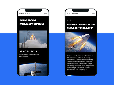 SpaceX Redesign (Dragon page) adaptive app clean concept corporate dark galaxy minimal mobile redesign responsive rocket space spacecraft spaceship spacex ui ux web design website