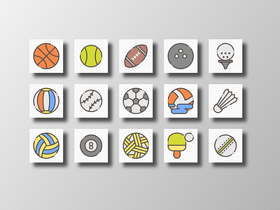 Sports Balls (Filled Outline) app artwork ball balls creative design designer doodle icon icon bundle icon set iconfinder iconography illustration leisure pictogram sport sports supplies vector