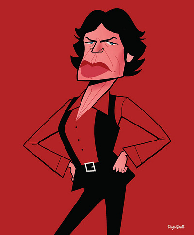 Mick Jagger adobe creative cloud adobeillustrator caricature cartoon diego riselli fan art illustration midcenturymodern retro rolling stones vector vector illustration wacom cintiq