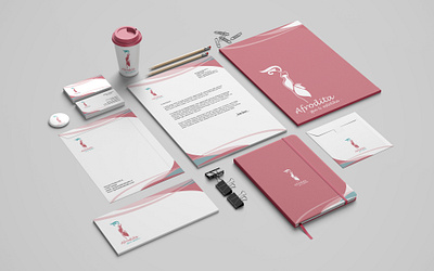Corporate Identity Afrodita beauty branding business cards corporate identity design graphic design inspiration logo pink spa and aesthetics