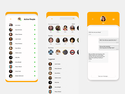 friendbook part 2 activemedia app design application chat concept concept design flat design graphic design media search bar ui uiux ux